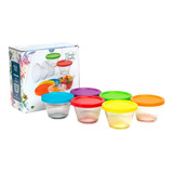 12 Flaneras Refractarias Con Tapa Plastico 175ml Colores 