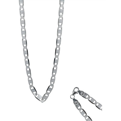 Cadena Marinera Hombre Diamantada Plata Italy 925 70cm X 6mm Color Plateado | Meses sin interés