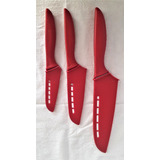 Set 3 Cuchillos Santoku Ac Inox Ceramico Con Vaina, Poco Uso