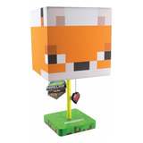 Lámpara Minecraft Fox Lamp Lámpara Escritorio Y/o Buro Estructura Amarillo Pantalla Naranja Claro