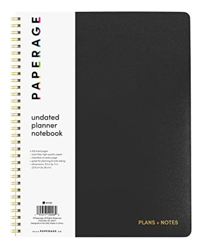 Cuadernos Para Zurdos Paperage Planificador Sin Fecha, Cuade