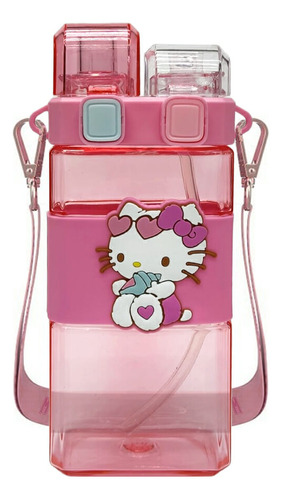 Termo Con Doble Abertura + Hello Kitty De 520ml