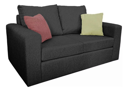 Sillon Sofa Cubik Compact 2 Cuerpos Chenille Jumper Antidesgarro Gris Oscuro