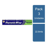 Pack 3 Papel Aluminio Reciclado 22.8mts Reynolds Wrap