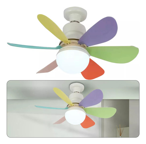 Lámpara Led Con Control Remoto, Ventilador De Techo E27.