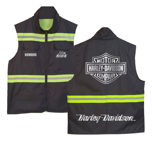 Chaleco De Seguridad Mod Harley Davidson Estampado Reflejant