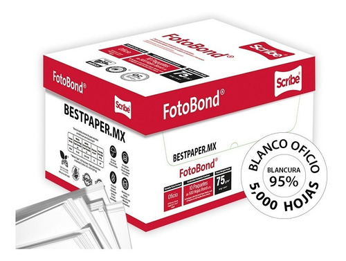 Papel Fotobond Blanco Oficio - Caja Con 5,000 Hojas