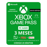 Xbox Game Pass Pc 3 Meses Código 25 Dígitos Global
