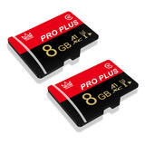 Pro Plus-2 Pack 8 Gb Memory Card (with Adapt) Red Blackr