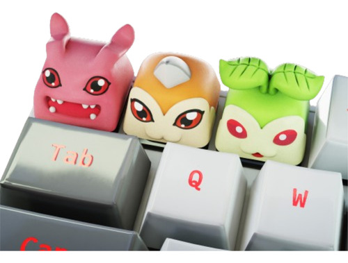 Paquete 3 Keycap Digimon Anime Impreso En Resina 3d