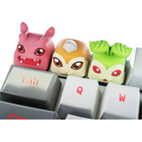 Paquete 3 Keycap Digimon Anime Impreso En Resina 3d