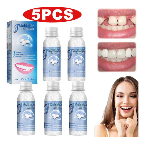 5 Piezas De Pegamento De Resina Para Reparar Dientes, 30 Ml,