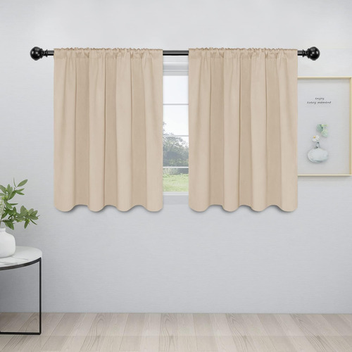 Cortinas Opacas Con Bolsillo Para Barra Para Dormitorio, Osc