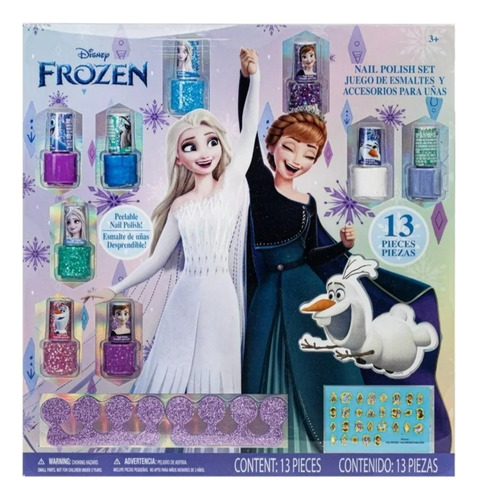 Pinturas De Uñas Para Niñas Frozen Juego De Esmaltes 13 Pz 