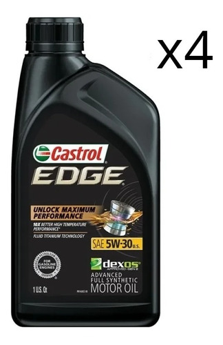 Aceite Para Motor Castrol Edge 5w30, 4 Botellas 946 Ml
