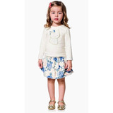 Conjunto Milon Festa Infantil Blusa Saia Pelucia 1 E 2