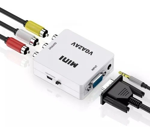 Convertidor Adaptador Señal Vga A Rca Av Audio Y Video