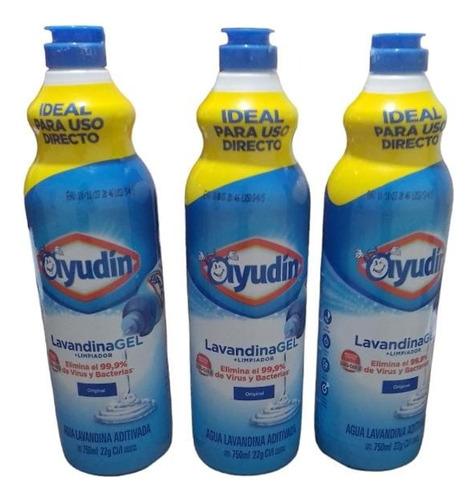 Desinfectante En Gel Ayudin 750ml X 3 Unidades