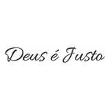 Adesivo Moto Carro Frase Deus É Justo 25 X 3,8 Cm 2 Un.