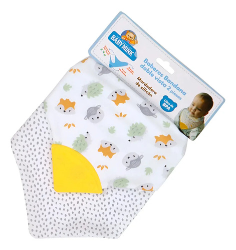 Babero Para Bebé Bandana Baby Mink 2pz Mordedera Doble Vista