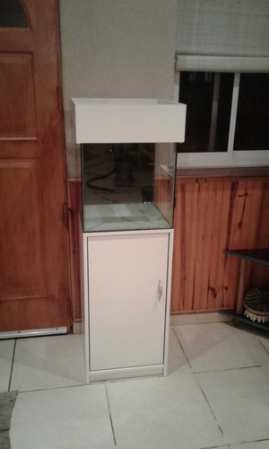 Acuario Completo Con Mueble Y Tapa Cubo 40 X 40 A Estrenar!!