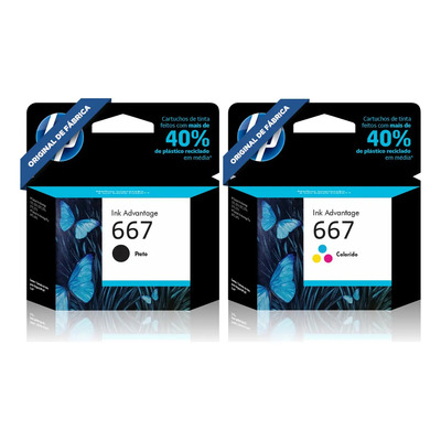 Kit Cartuchos Hp 667 Preto Color 2374 A 2376 2775 2776 6475 | Frete grátis