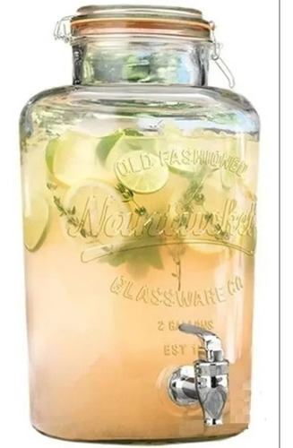 Dispensador De Vidrio Bebidas Aguas Nantucket Vintage 8 Lts