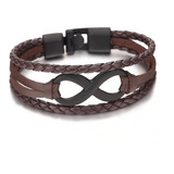 Pulsera Manilla Brazalete Cuero Infinito Para Hombre Y Mujer