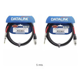 2 Cabos Datalink 5m Garage Microfone Desbalanceado P10/xlr F