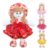 Boneca De Pano 50cm Floral Brinquedo Para Menina