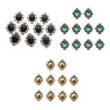 Botones De Diamantes De Imitación Bolsas De Negro Verde Oro