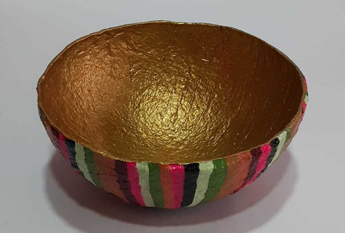 Cuenco Decorativo Bowl  Maché Ecoregalo Artesania Colombiana