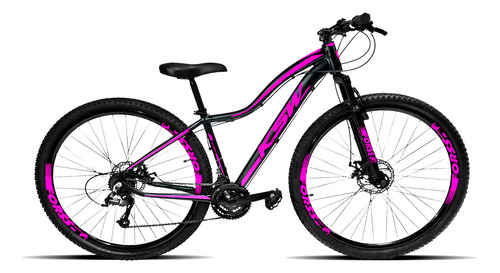 Bicicleta Feminina Adulta Ksw Mwza 21 Vel. / Classico Mcz10 Cor Preto/rosa Tamanho Do Quadro 15