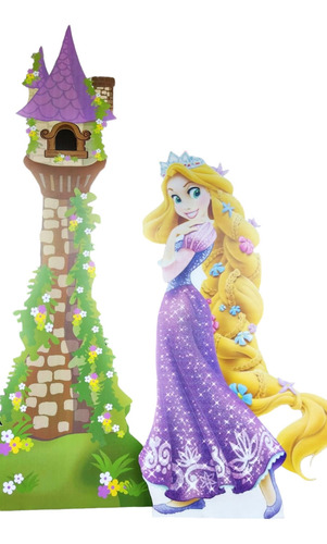 Rapunzel Y Torre - Figura Decoración Coroplast - 1 M - 150cm