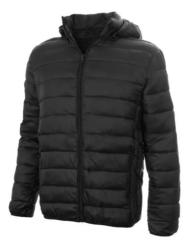 Campera Inflable Microfibra Negra