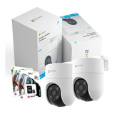 Kit 2 Cámaras Seguridad Ezviz Ip Wifi Domo Exterior 3mp+64gb