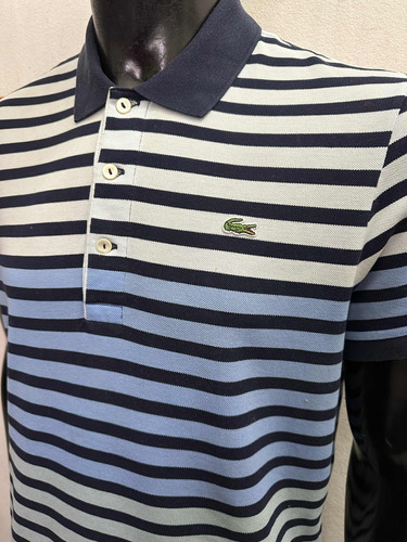 Chomba Lacoste Striped Blue Talle 6