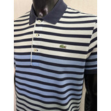 Chomba Lacoste Striped Blue Talle 6