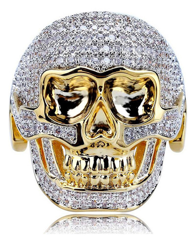 Anillos De Oro Con Forma De Calavera Helada Para Hombres