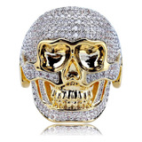 Anillos De Oro Con Forma De Calavera Helada Para Hombres