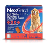 Comprimido Antiparasitário Para Pulga Carrapato Vermes Sarnas Boeringer Ingelhein Nexgard Antipulgas Spectra Para Cão De 30.1kg A 60kg Cor Vermelho