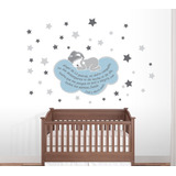 Vinilos Decorativos Cuarto Bebe Oracion Angel Guarda - 1mx1m