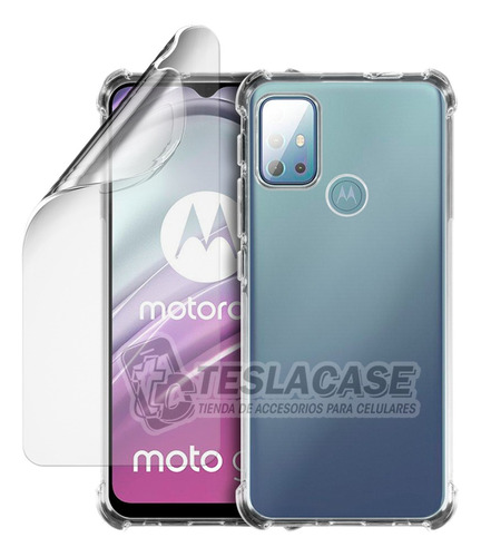 Carcasa Para Motorola G20 Transparente + Lámina Hidrogel