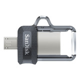 Pendrive Sandisk Ultra Dual M3.0 128gb 3.0 Negro Y Transparente
