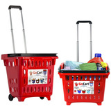 Dbest Products Rojo Movil Cesta Carrito Para Compras  
