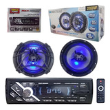 Auto Estereo Manos Libres + Par Bocinas 6.5 Lx650 Con Luz 