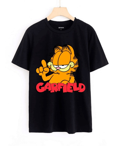 Polera Estampada Del Gato Garfield Unisex Dtf Senshi Cod 004