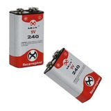 2 Bateria Recarregável 9v 240mah Violão Microfone Brinqued