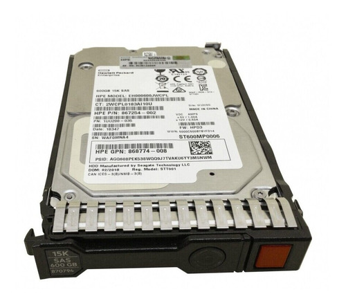 Hp 870757-b21 870794-001 2.5  600gb 12gb Sas 15k Sff G8/9/10