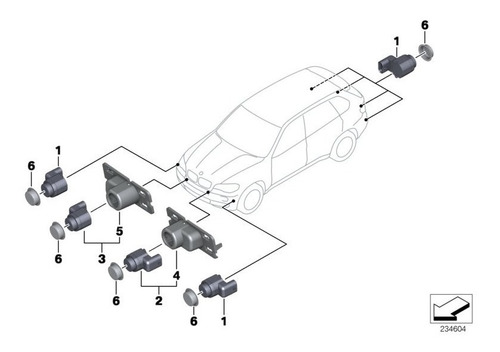  Sensor Aparcamiento Pdc 9127801 Bmw X5 E70 X6 E71 X3 E83 Foto 3